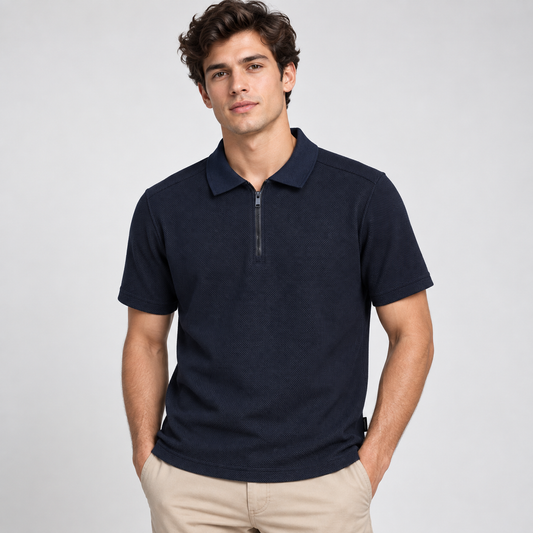 PLAYERA CON TEXTURA Y CIERRE TAHARY