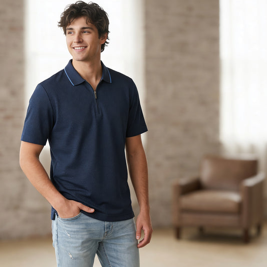 PLAYERA CUELLO POLO CON CIERRE PERRY ELLIS