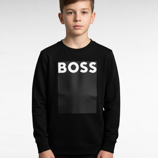 PLAYERA MANGA LARGA LOGO J25075 NIÑO BOSS