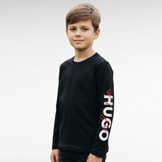 PLAYERA MANGA LARGA LOGO J25134 NIÑO BOSS