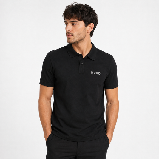PLAYERA POLO LOGO BORDADO HUGO