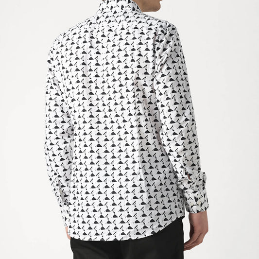 CAMISA ESTAMPADA TRIANGULOS MANGA LARGA BOSS