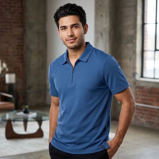 PLAYERA CUELLO POLO CON CIERRE PERRY ELLIS